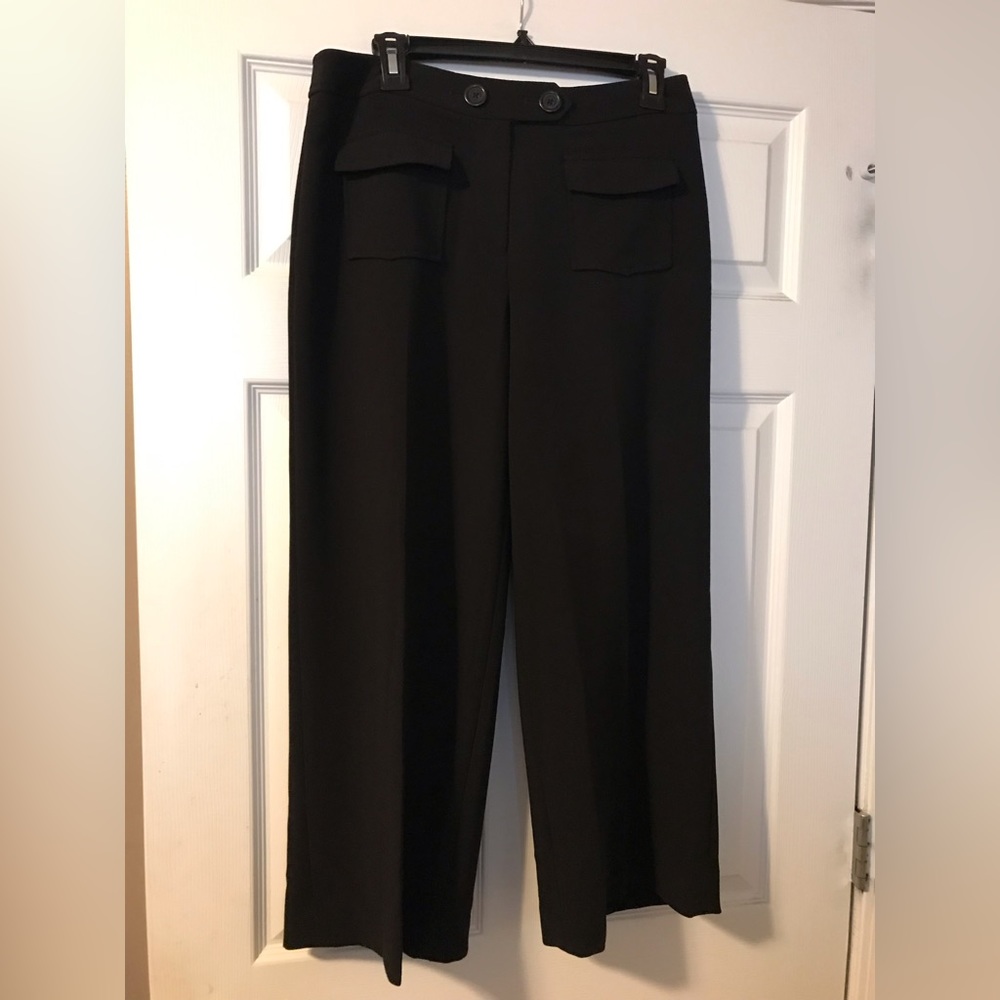 Karl Lagerfeld Paris Wide Leg Cropped Pants Black Womens 8